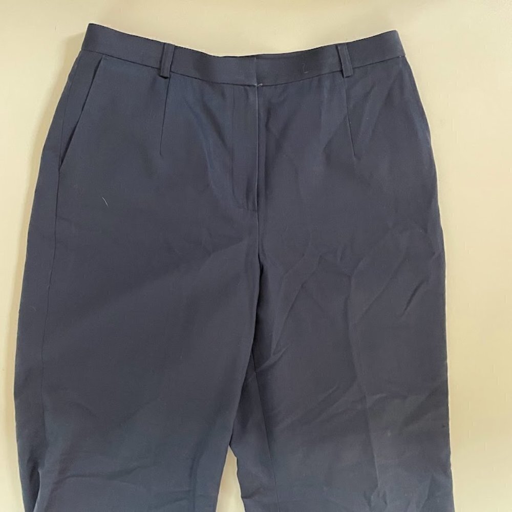 Vintage Talbots Pant Trouser HIgh Rise Wool Lined Navy Blue Black Pleated Classi - Picture 3 of 11